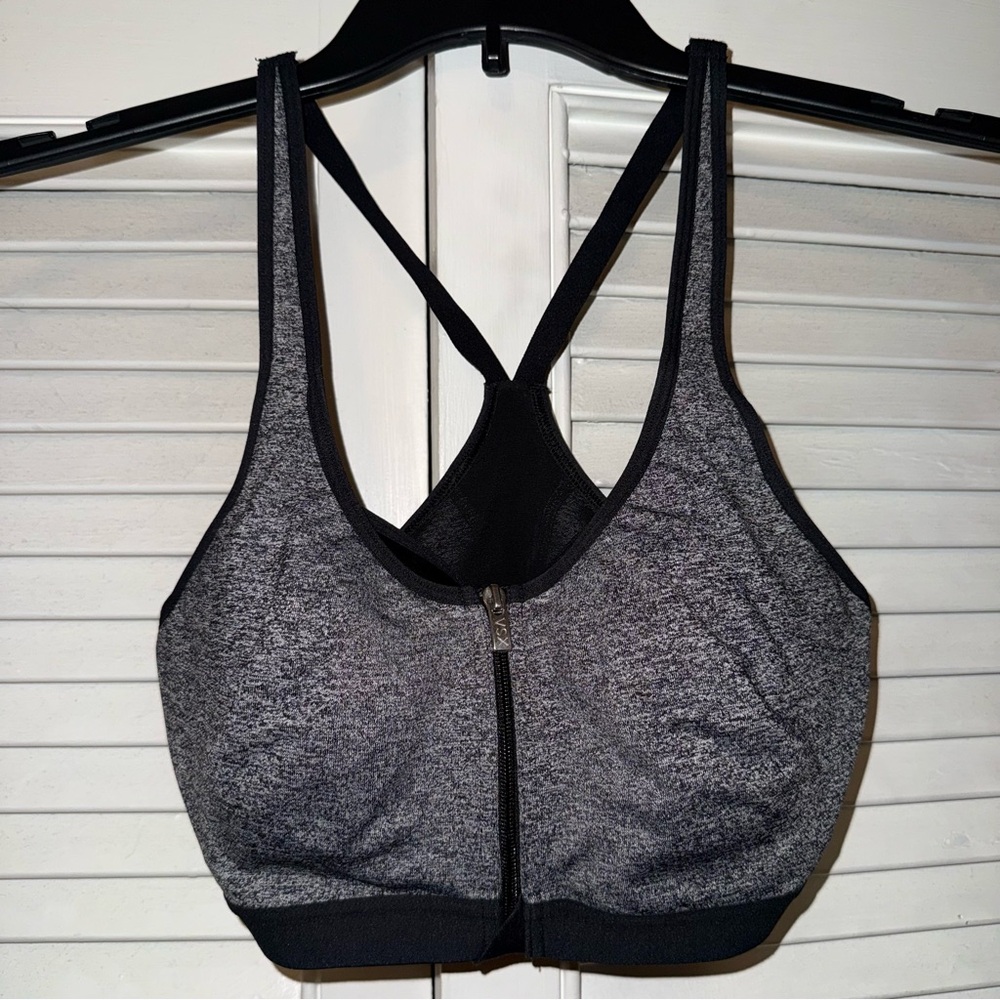 Victoria’s Sport Black Sports Bra with Front Zipper Medium